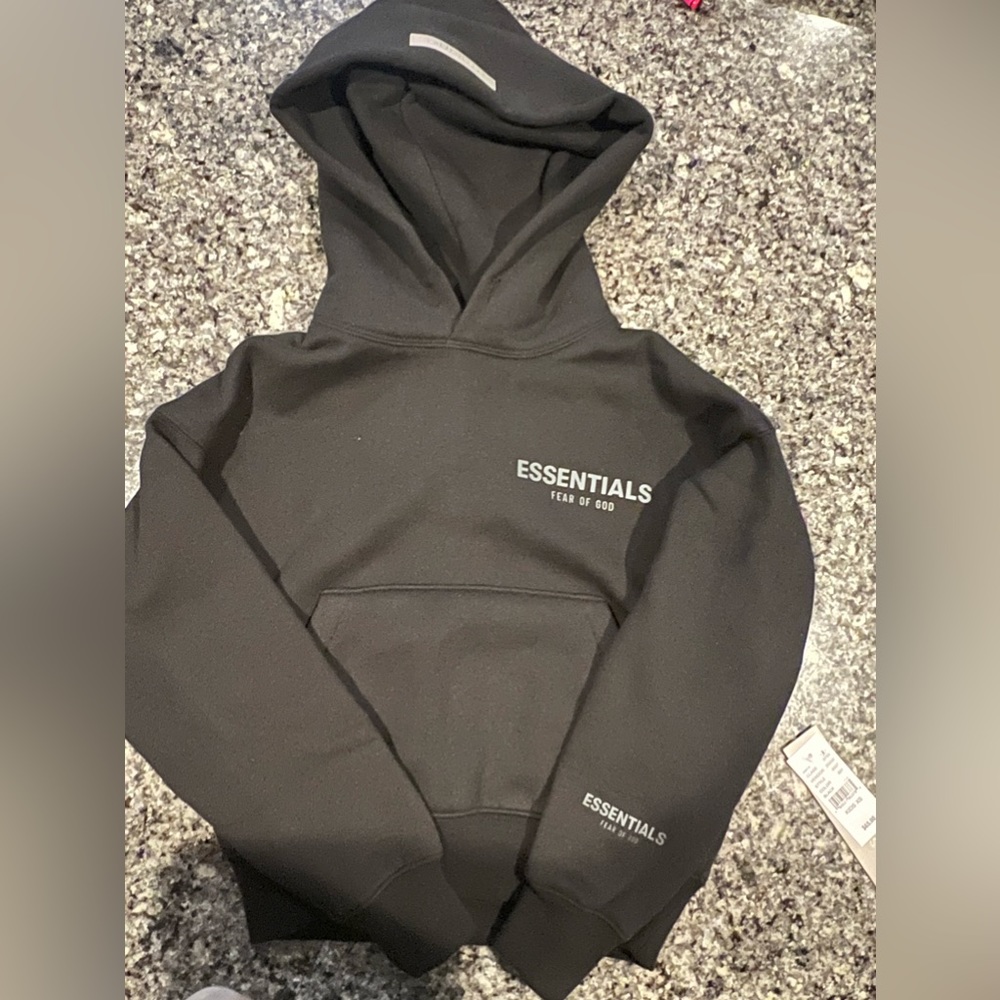 Xs Boys Black Essential Hoodie